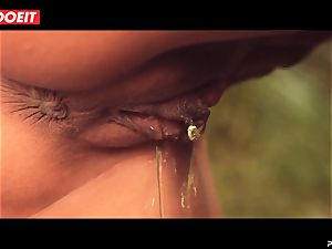LETSDOEIT - insatiable brown-haired Caught Running in the forest