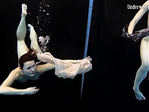two nymphs swim and get nude mind-blowing