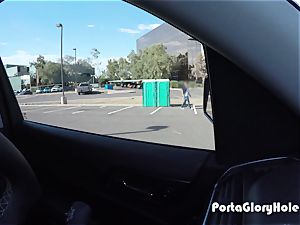 Latina guzzles cum in parking plenty of gloryhole
