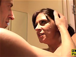 sadism & masochism brit Amber drizzles before facial dominance